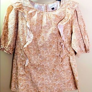 Cottage core ruffled blouse puffy sleeves xxl